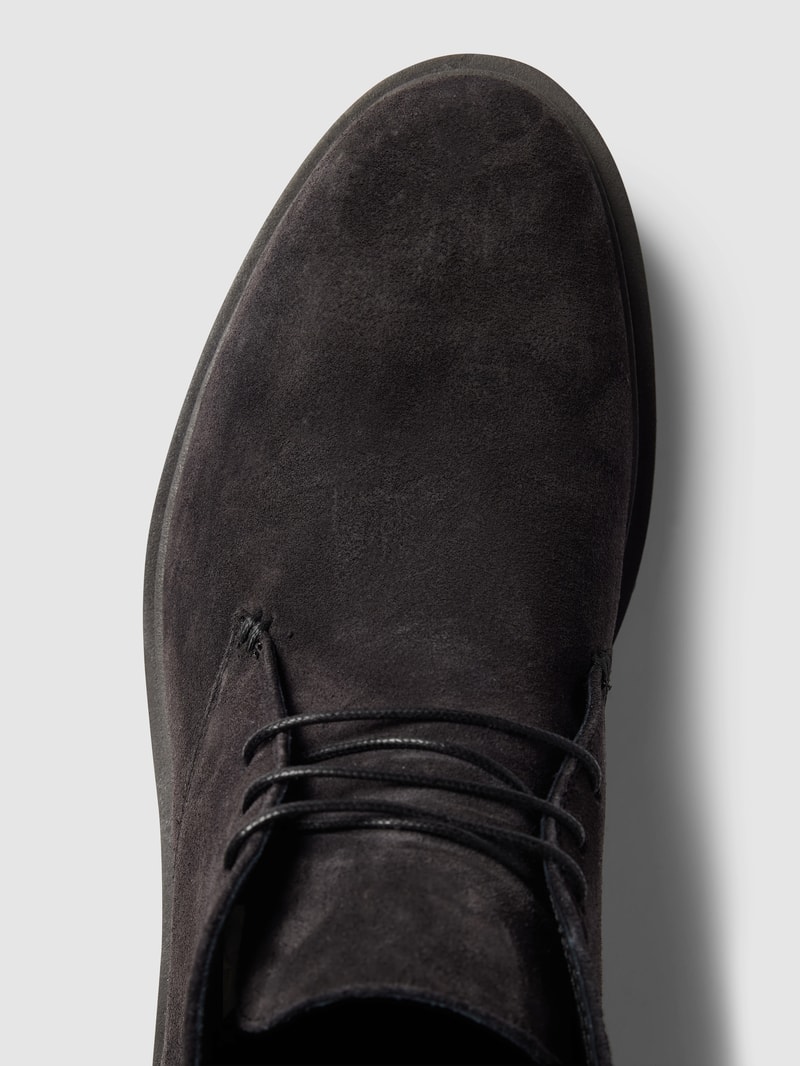 Desert Boots aus Leder mit Schnürverschluss in dunkelgrau