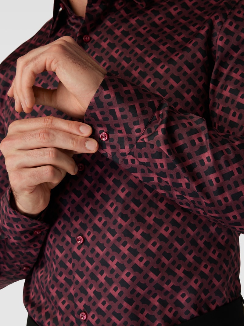 Business-Hemd mit Kentkragen Modell 'Hank' in bordeaux rot