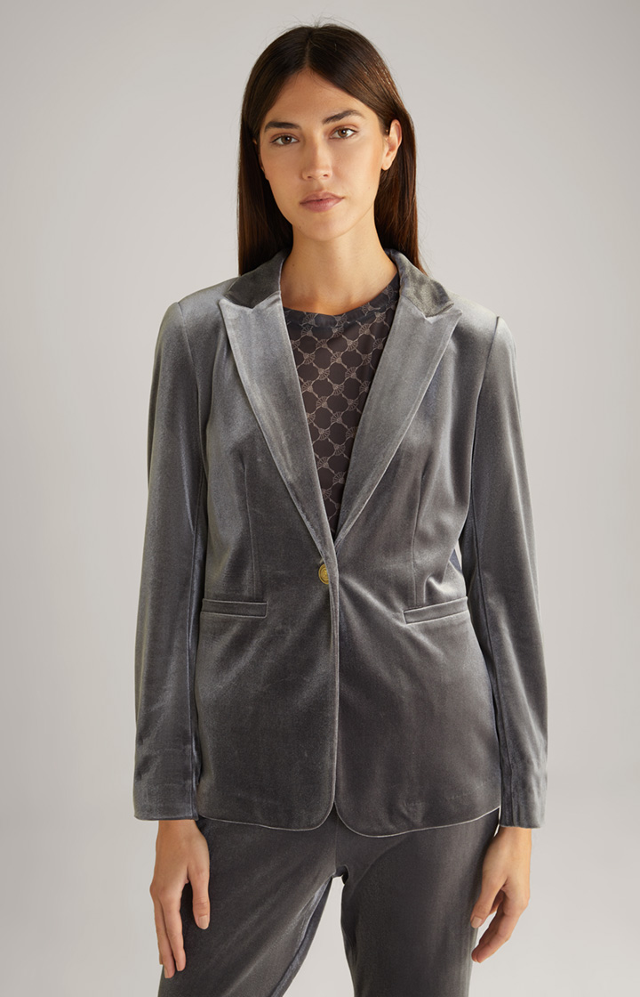 Samt-Blazer in Grau