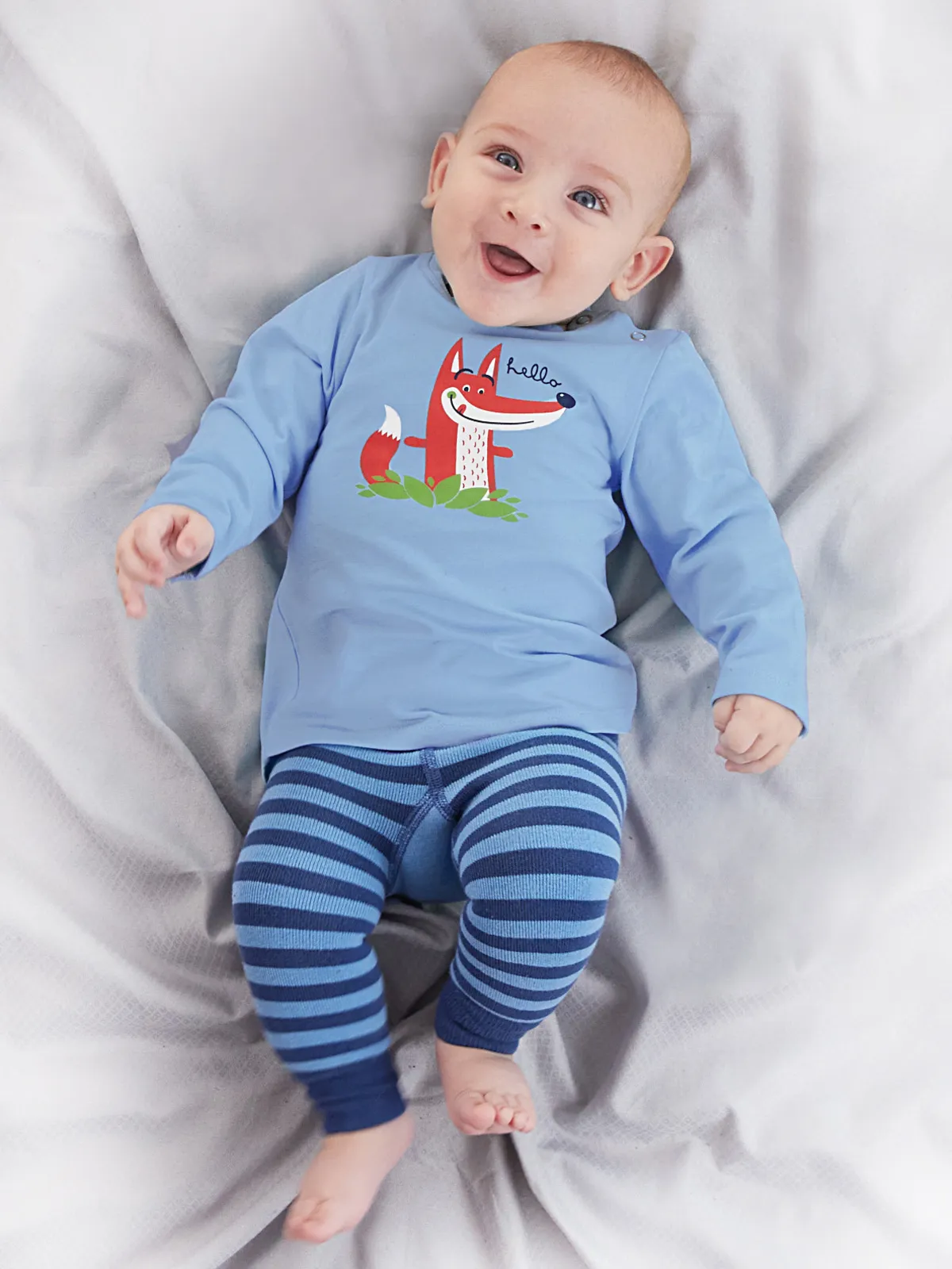 Denokids  Tilki Baby-Jungen-T-Shirt-Strumpfhosen-Set