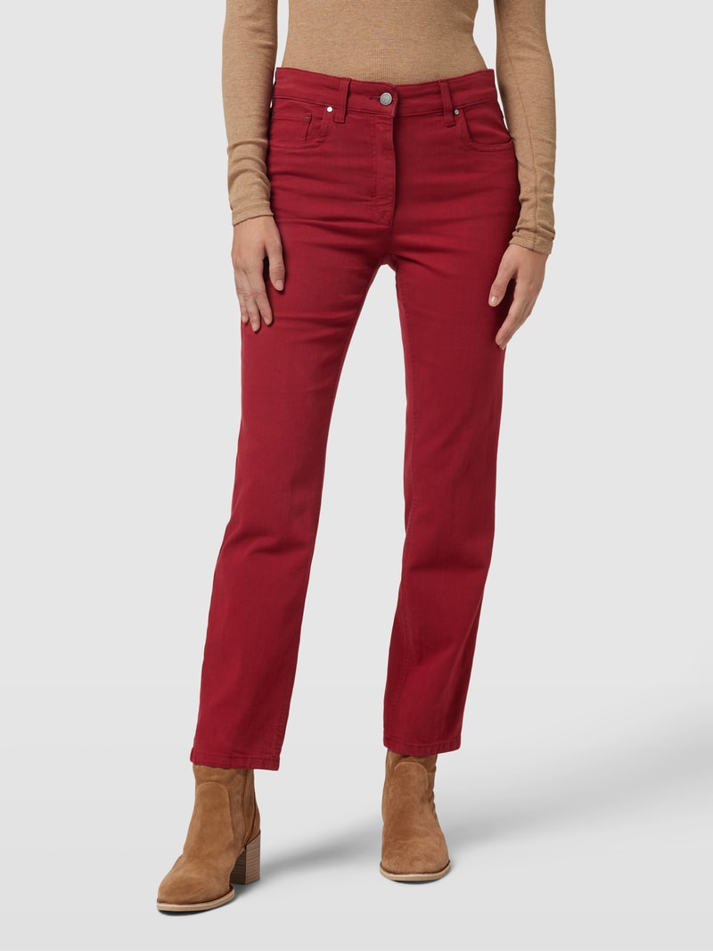 Straight Fit Jeans im 5-Pocket-Design Modell 'CORA' in rot