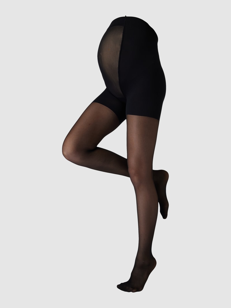 Umstands-Strumpfhose mit integrierter Shorts in schwarz