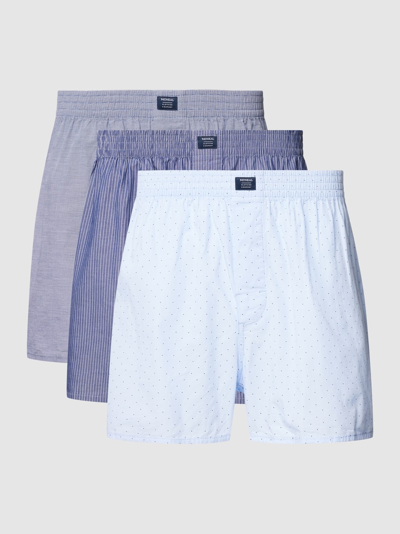 Boxershorts mit Label-Patch im 3er-Pack in marineblau