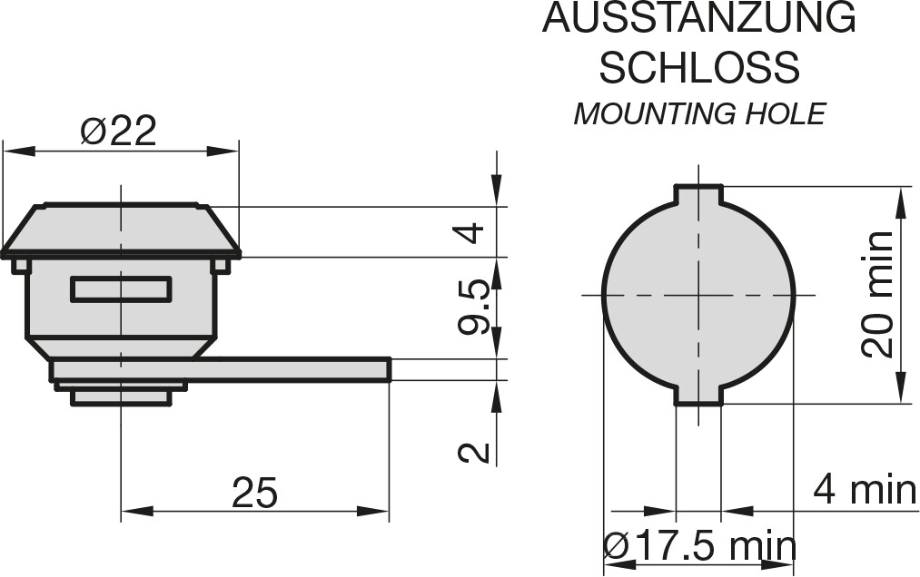 Basi Hebelschloss - HS 321 - Gleichschließend - für universelle Verwendung - mit Klammer