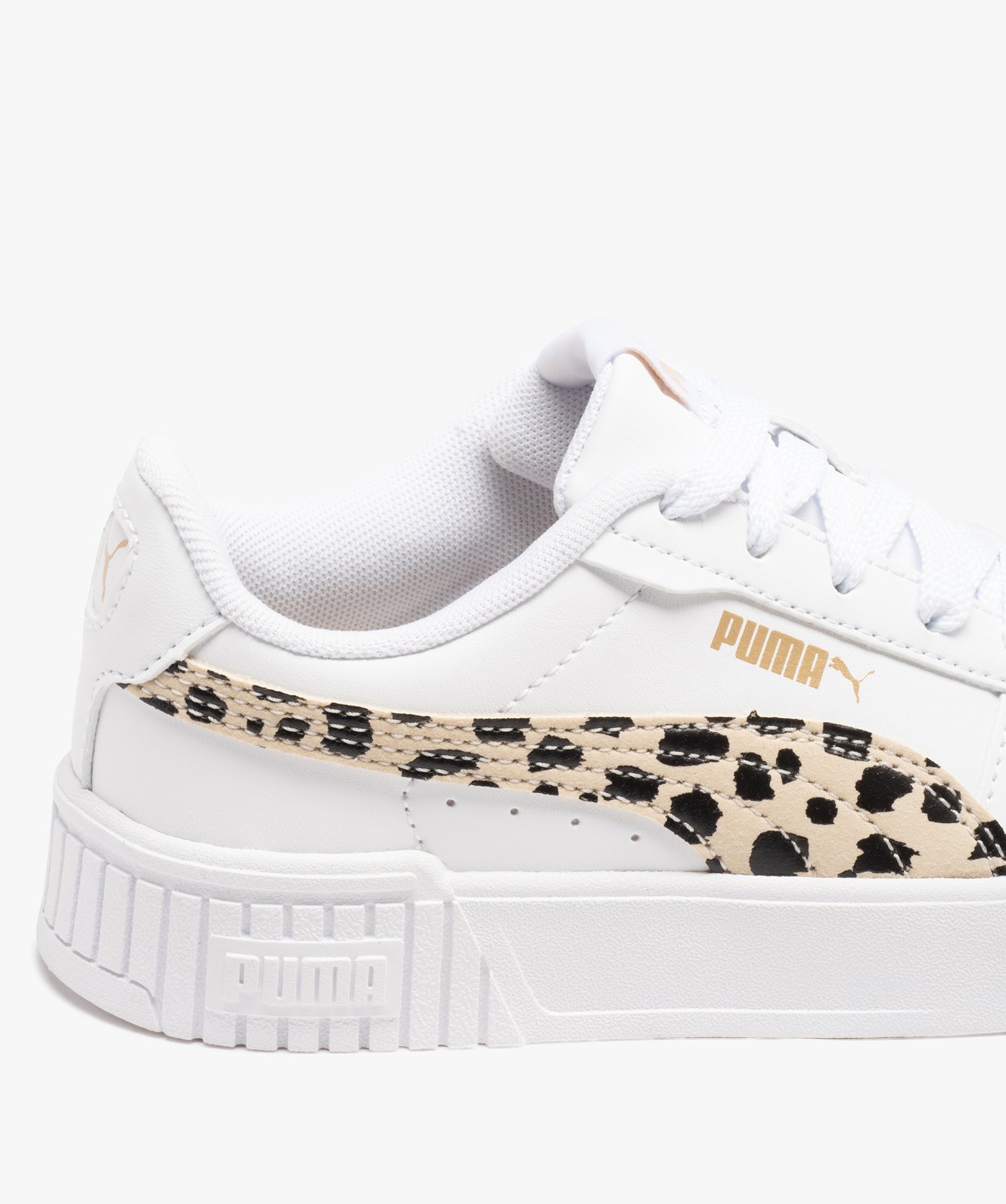 Baskets fille unies avec bande à imprimés - Puma blanc | GEMO