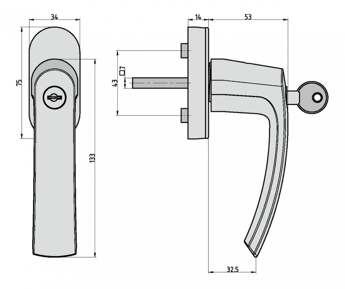 Basi Fenstergriff FG 501 - Edelstahl