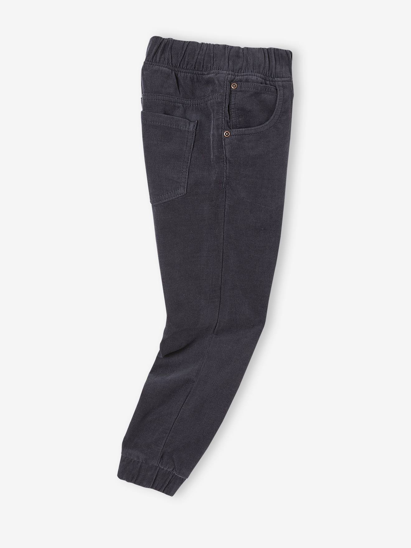 Pantalon jogger velours facile à enfiler garçon marine