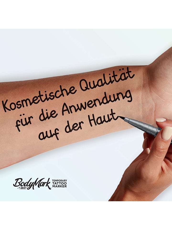 Bic BodyMark by | Temporäre Tattoo-Stifte für die Haut, 8 Farben   3 Schablonen günstig kaufen onesize