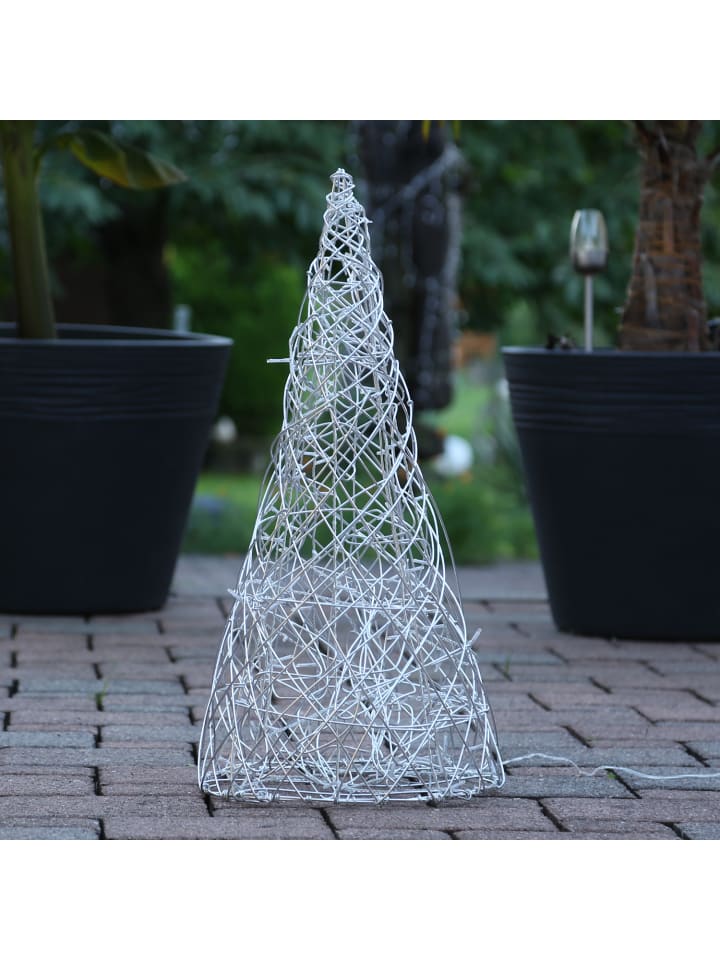 MARELIDA LED 3D Kegel Gartenleuchte in silber - H: 70cm günstig kaufen onesize
