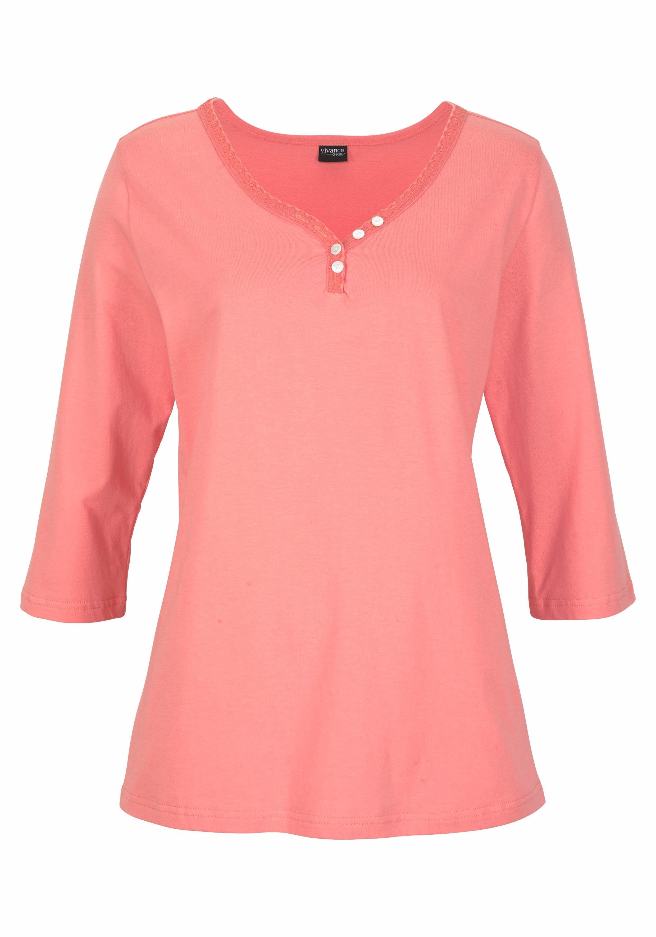 H.I.S Pyjama (2 tlg., 1 Stück) mit 3/4-Arm und Knopfleiste