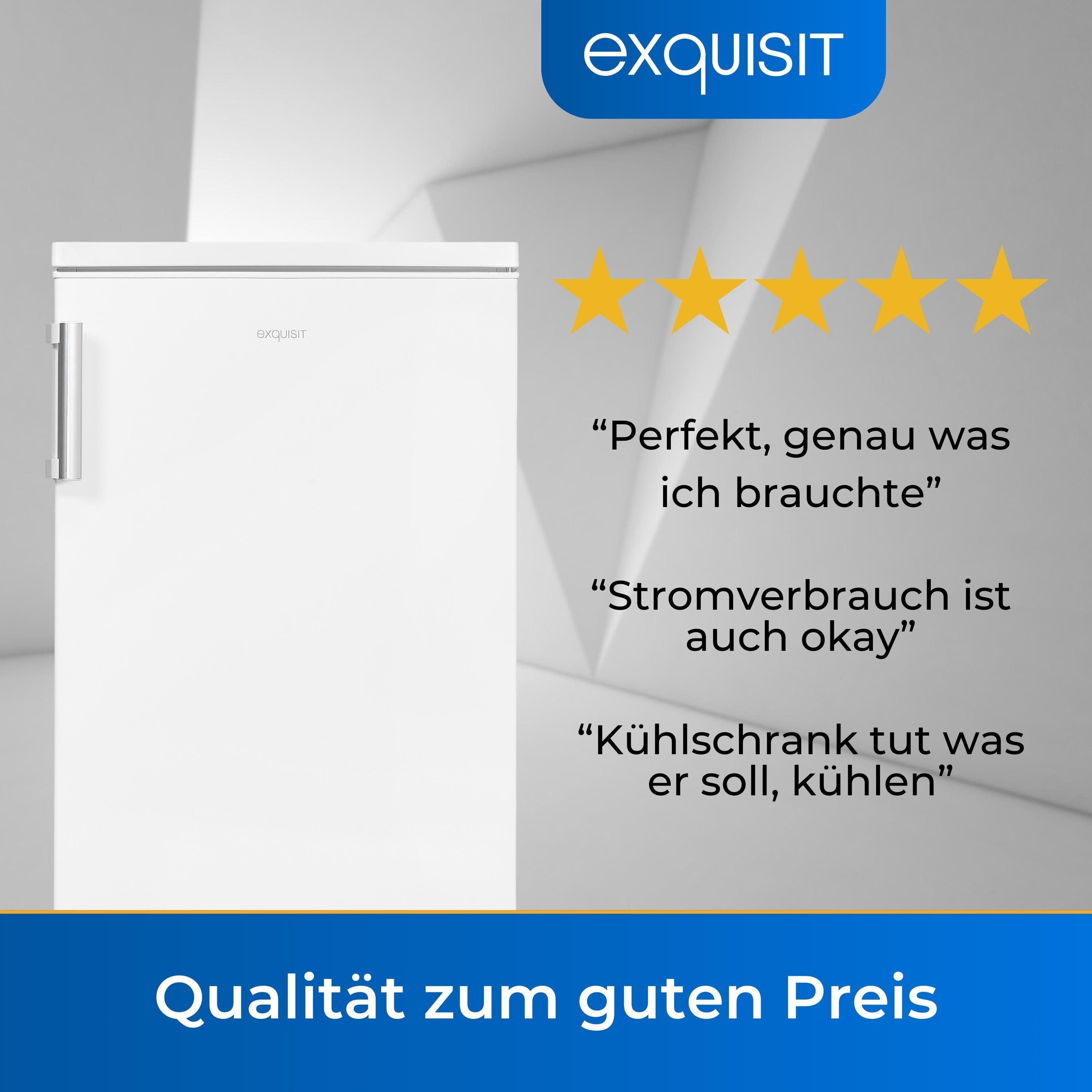 exquisit Table Top Kühlschrank KS516-4-H-010D, 85 cm hoch, 56 cm breit, klein und platzsparend für kleine Haushalte