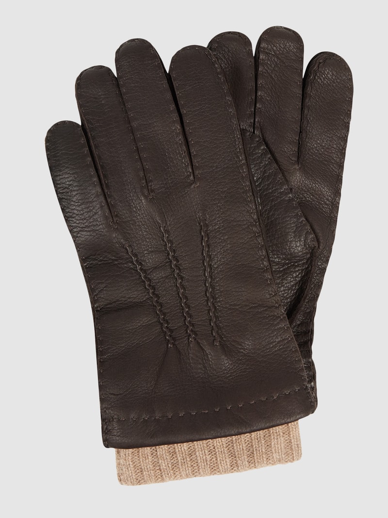 Handschuhe aus Hirschnappa in mittelbraun