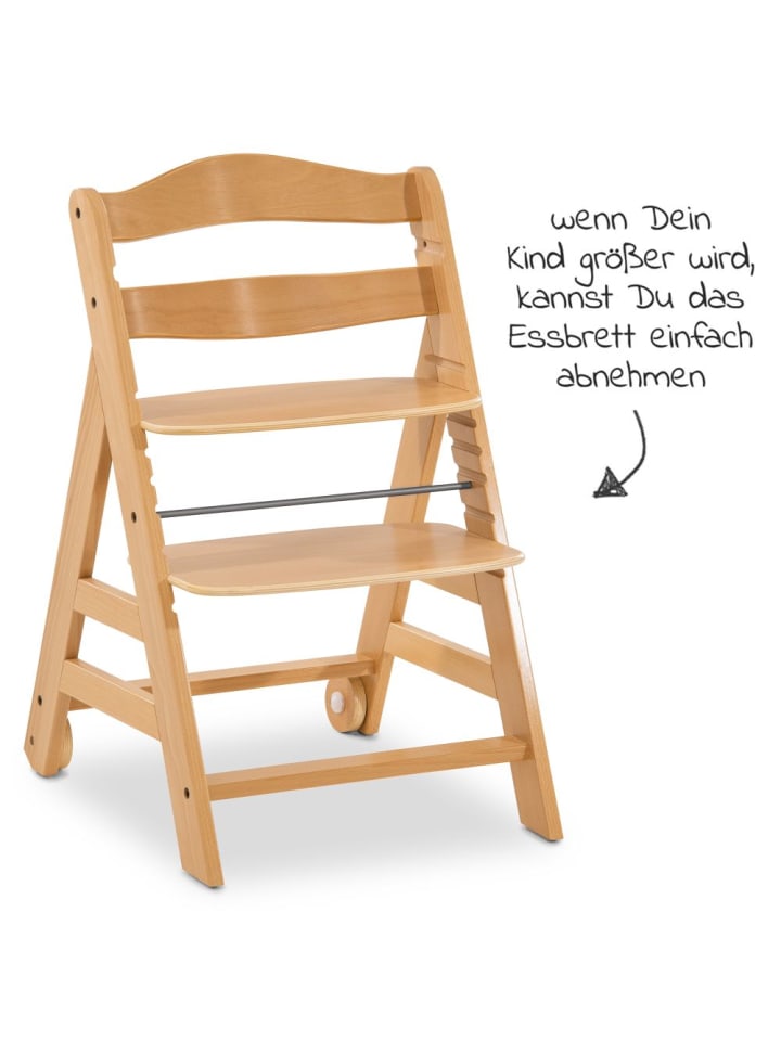 Hauck Hochstuhl Alpha Plus Move - mit Essbrett und Rollen in braun günstig kaufen onesize