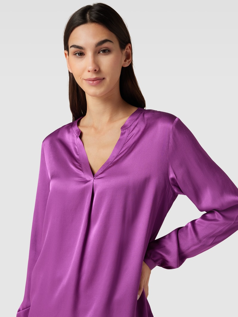 Blusenshirt mit V-Ausschnitt in fuchsia