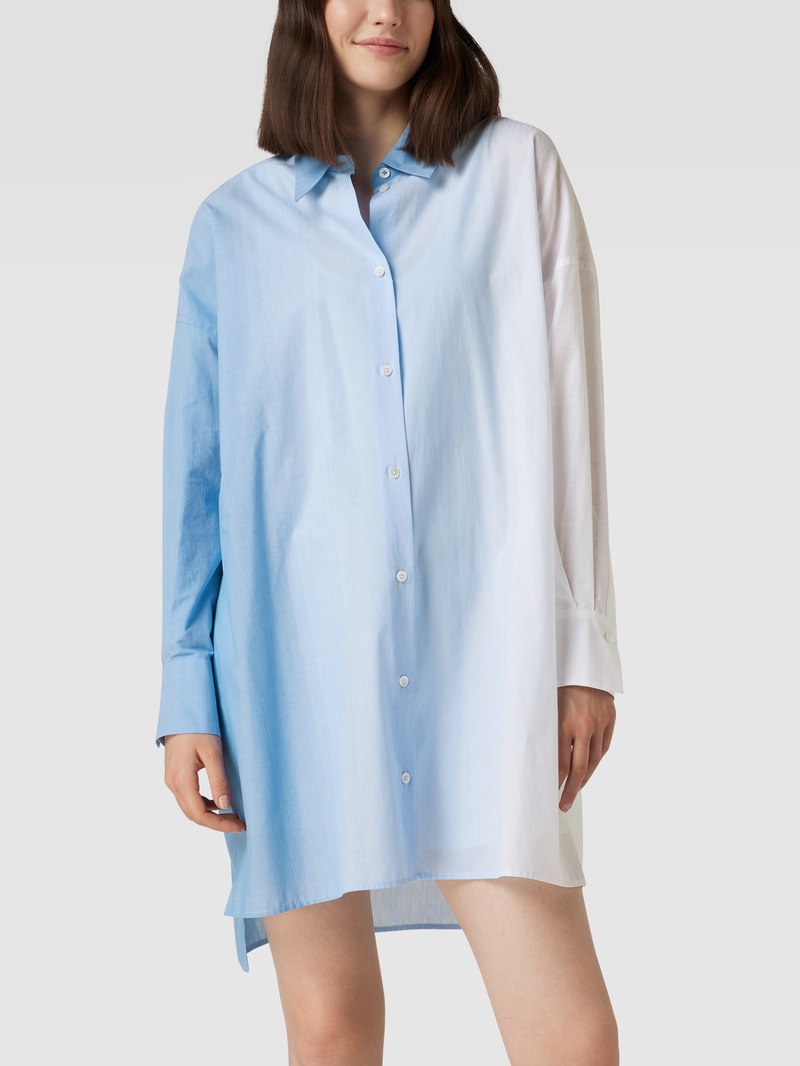 Oversized Hemdbluse mit Streifenmuster in bleu