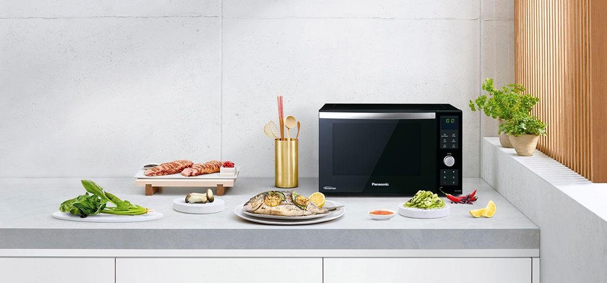 Panasonic Mikrowelle NN-DF383BGPG, Grill, Ober-/Unterhitze, 23 l