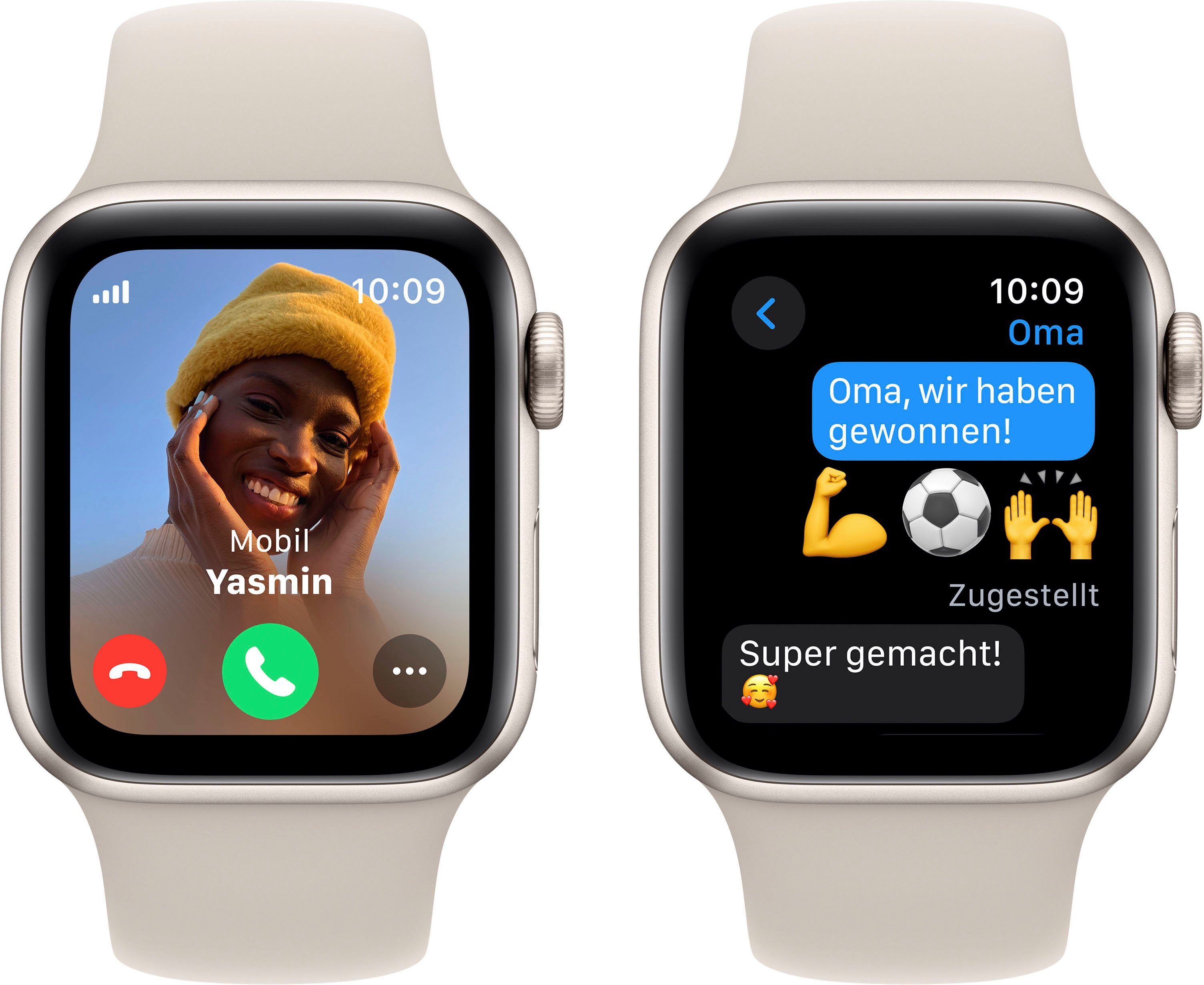 Apple Watch SE GPS 40 mm Aluminium + Cellular M/L Smartwatch (4 cm/1,57 Zoll, Watch OS 10), Sport Band