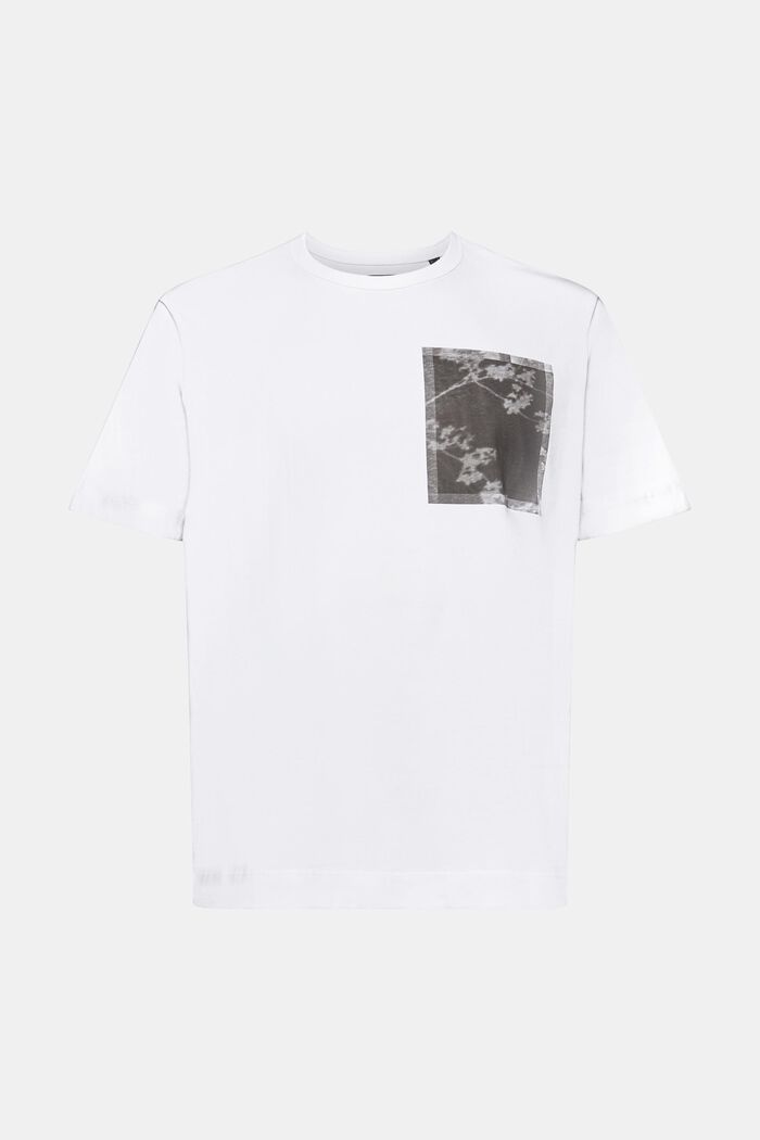 Baumwoll-T-Shirt mit Print auf der Brust