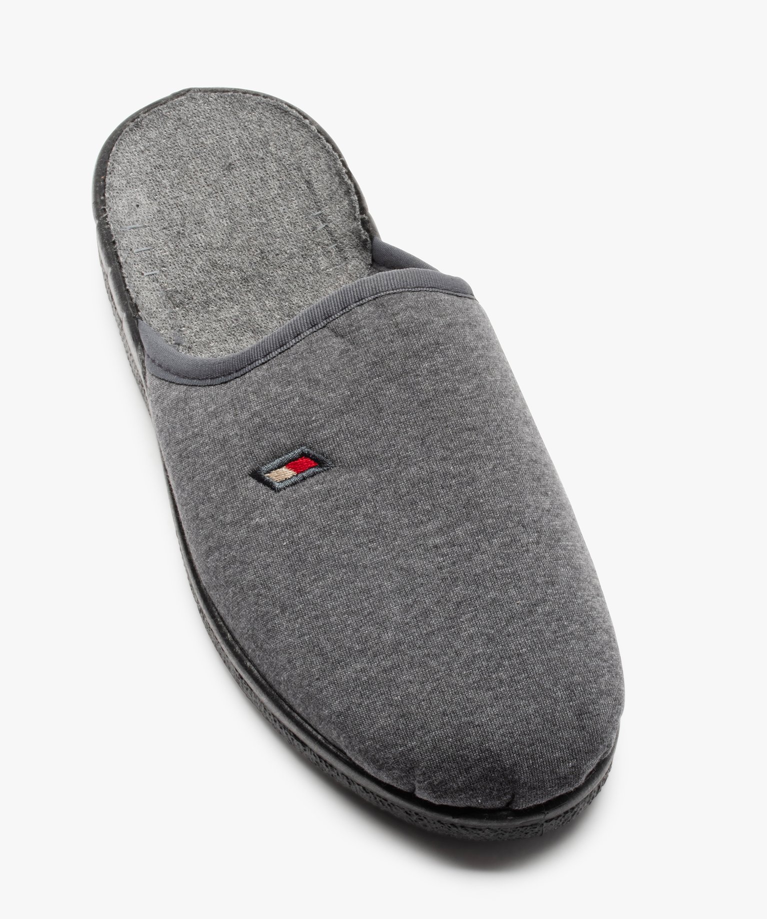 Pantoufles homme mules confort unies dessus jersey gris | GEMO