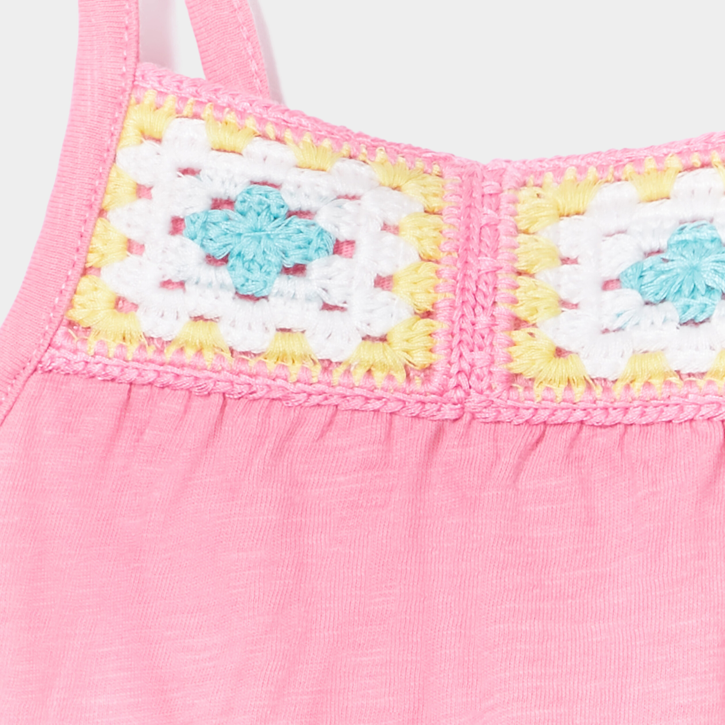 Débardeur droit avec crochet rose clair fille | La Halle