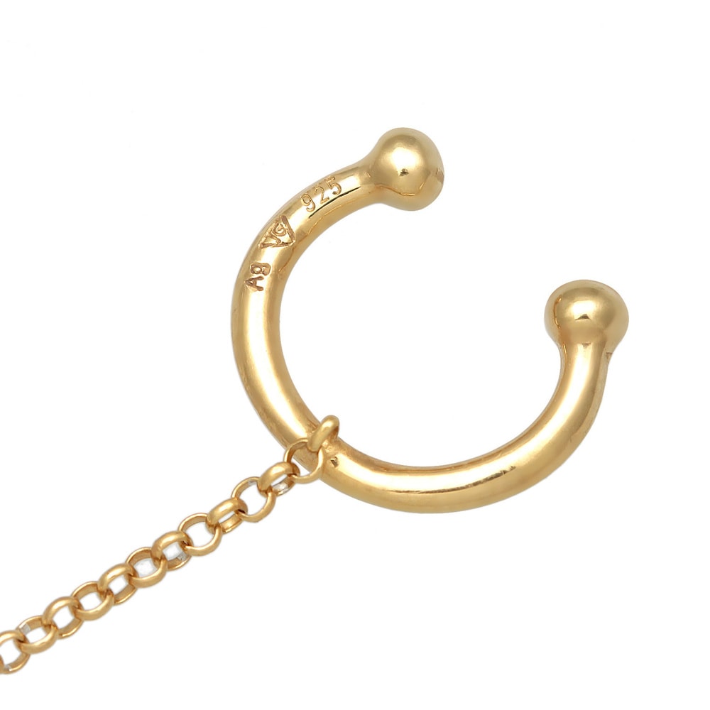 Elli Elli Boucles d'Oreilles Femmes Earcuff Collier de serrage avec perle d'eau douce  Boucles d'oreilles