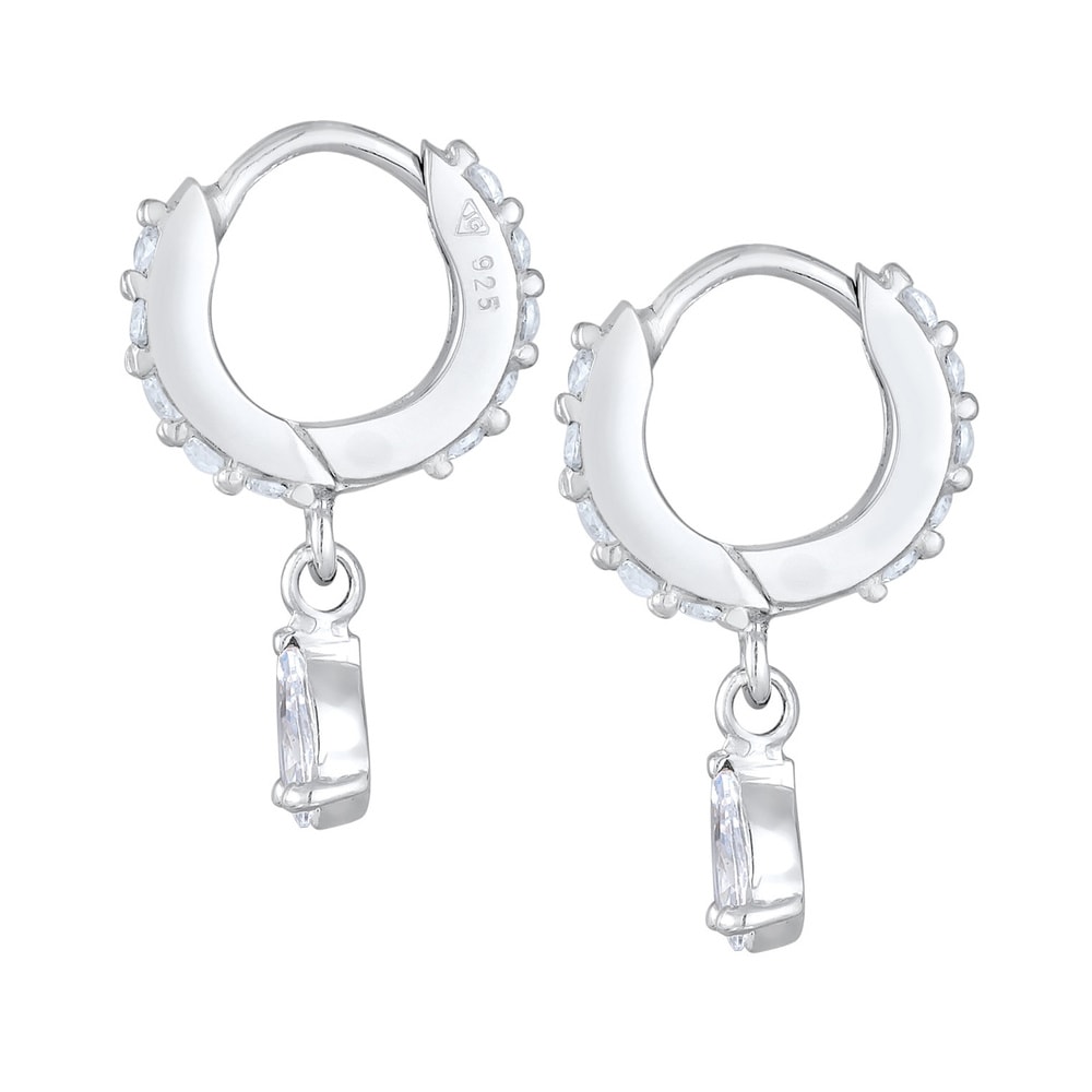 Elli Elli Boucles d'Oreilles Femmes Créoles Gouttes Élégant avec zircon en argent ster Boucles d'oreilles
