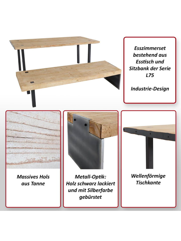 MCW Esszimmer-Set L75 Esstisch Sitzbank günstig kaufen onesize