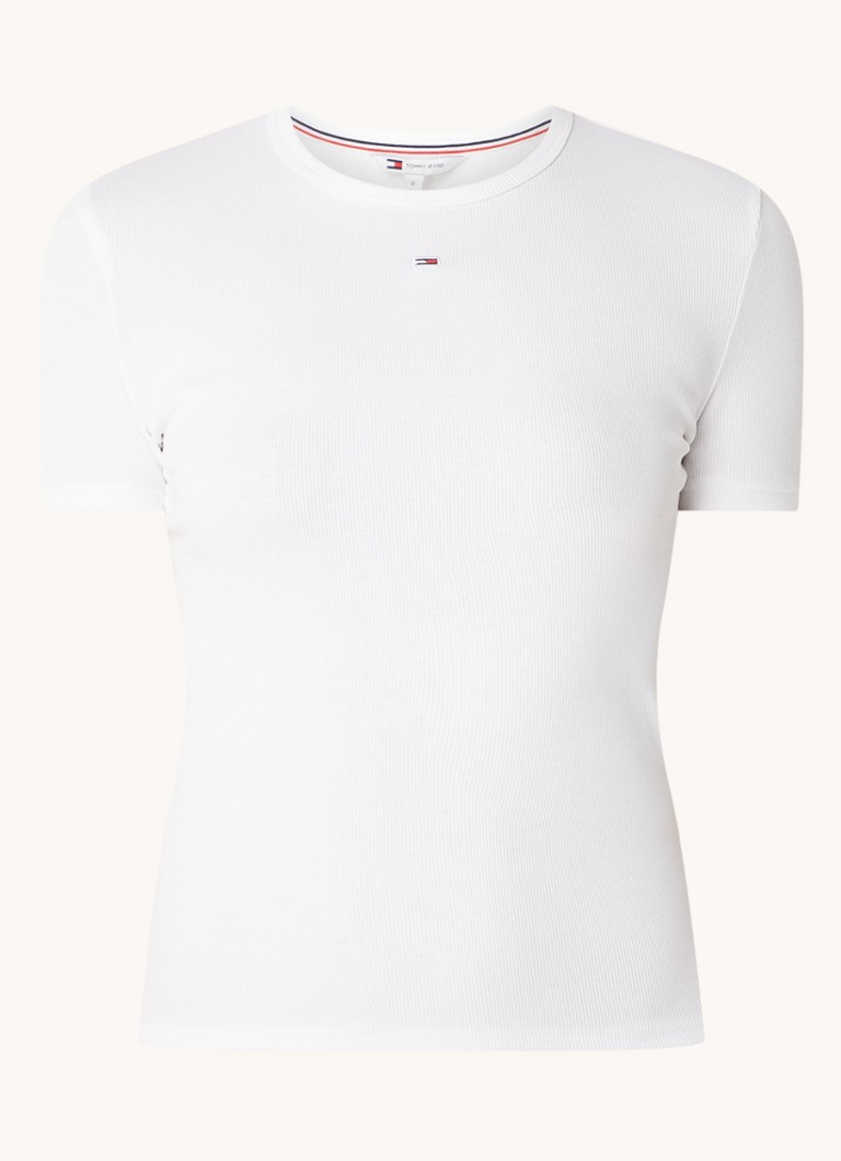 Tommy Hilfiger T-shirt with ribbed structure and logo embroidery