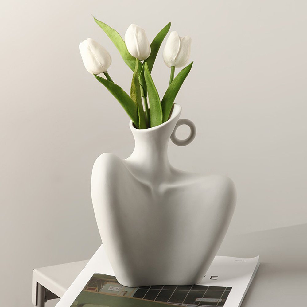 Aphollod Dekovase Body Art Vasenarrangement, Schlüsselbeinvase (1 tlg Vase), Keramik-Vase