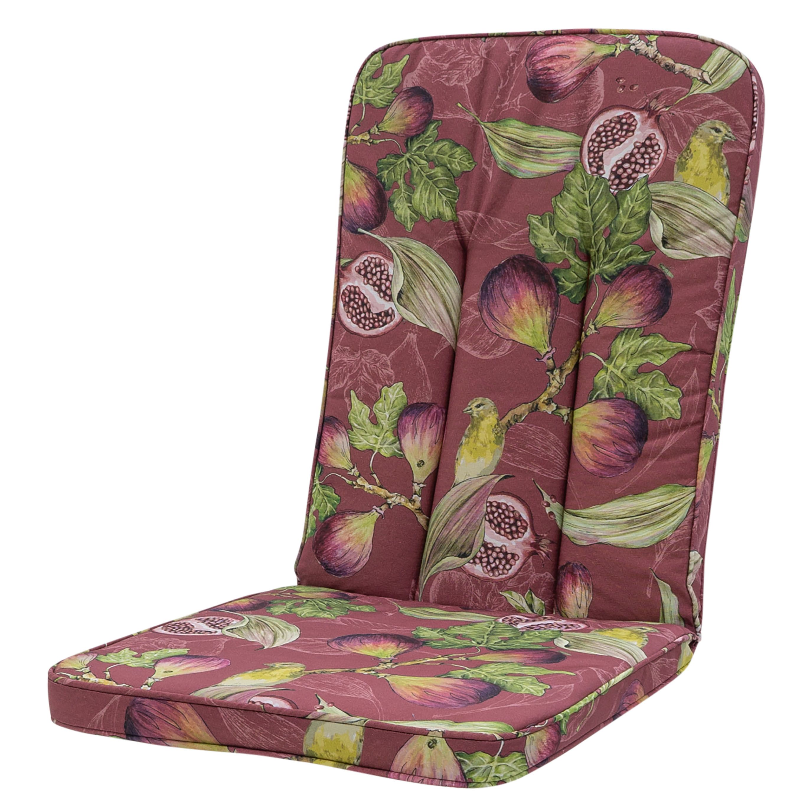 Madison - Gartenstuhlkissen - Jasmine Bordeaux - 110x48 - Rot