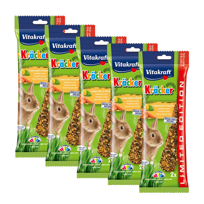 Vitakraft Snacks Vitakraft Kräcker Zwergkaninchen 5x2er Löwenzahn & Karotte