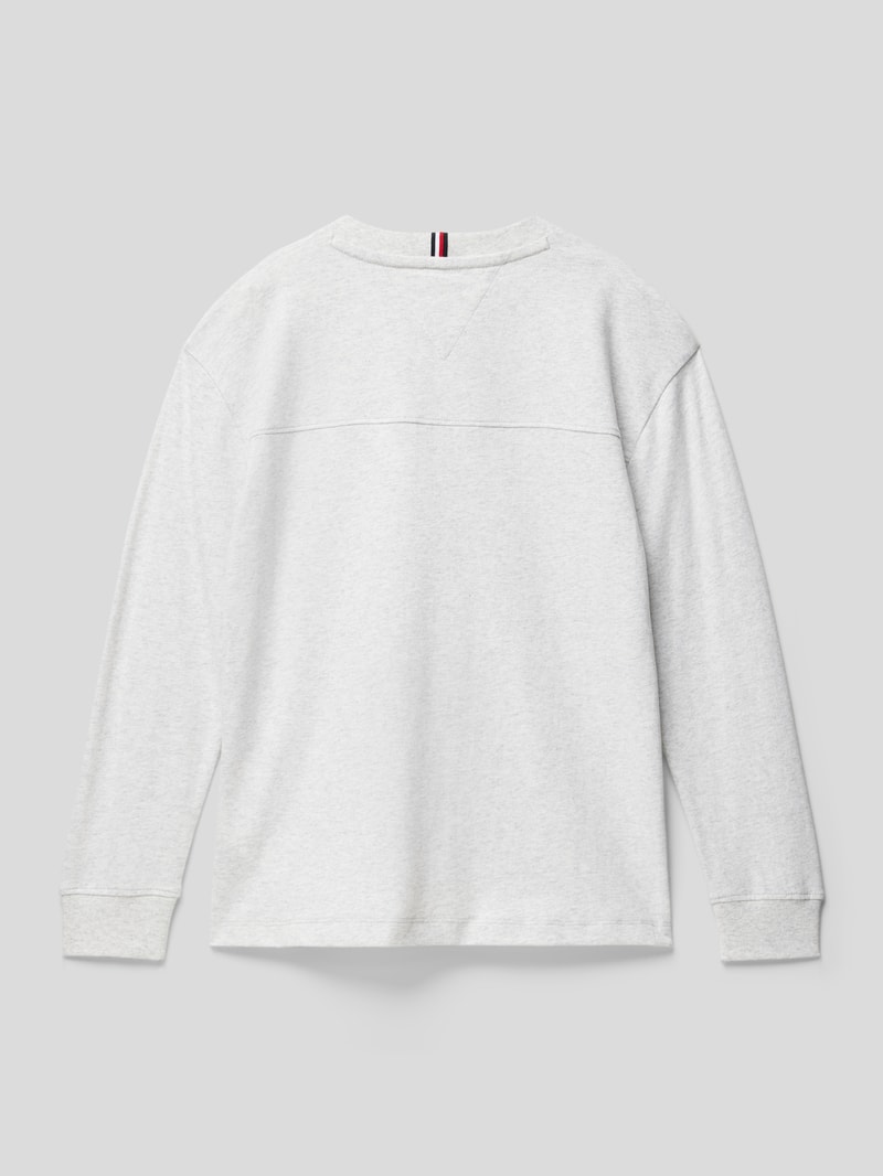 Longsleeve mit Label-Stitching in mittelgrau meliert