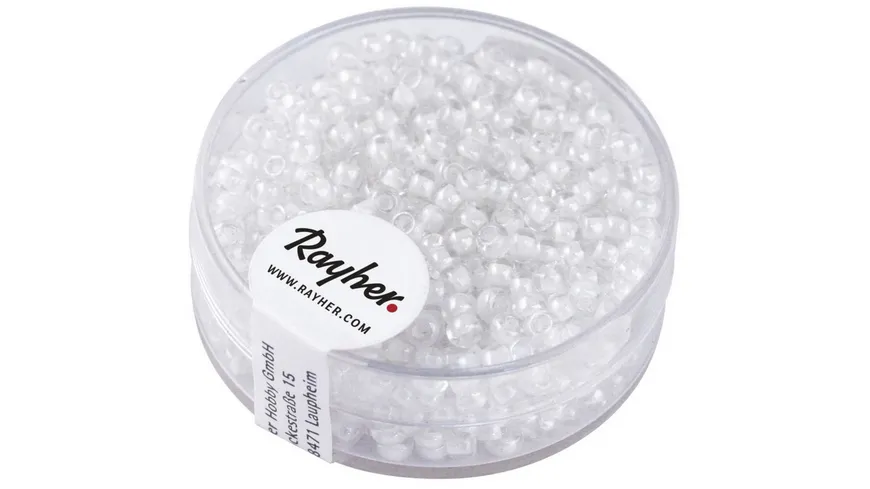 rayher Rocailles Arktis  gelüstert Weiß 2,6 mm ø 14 g