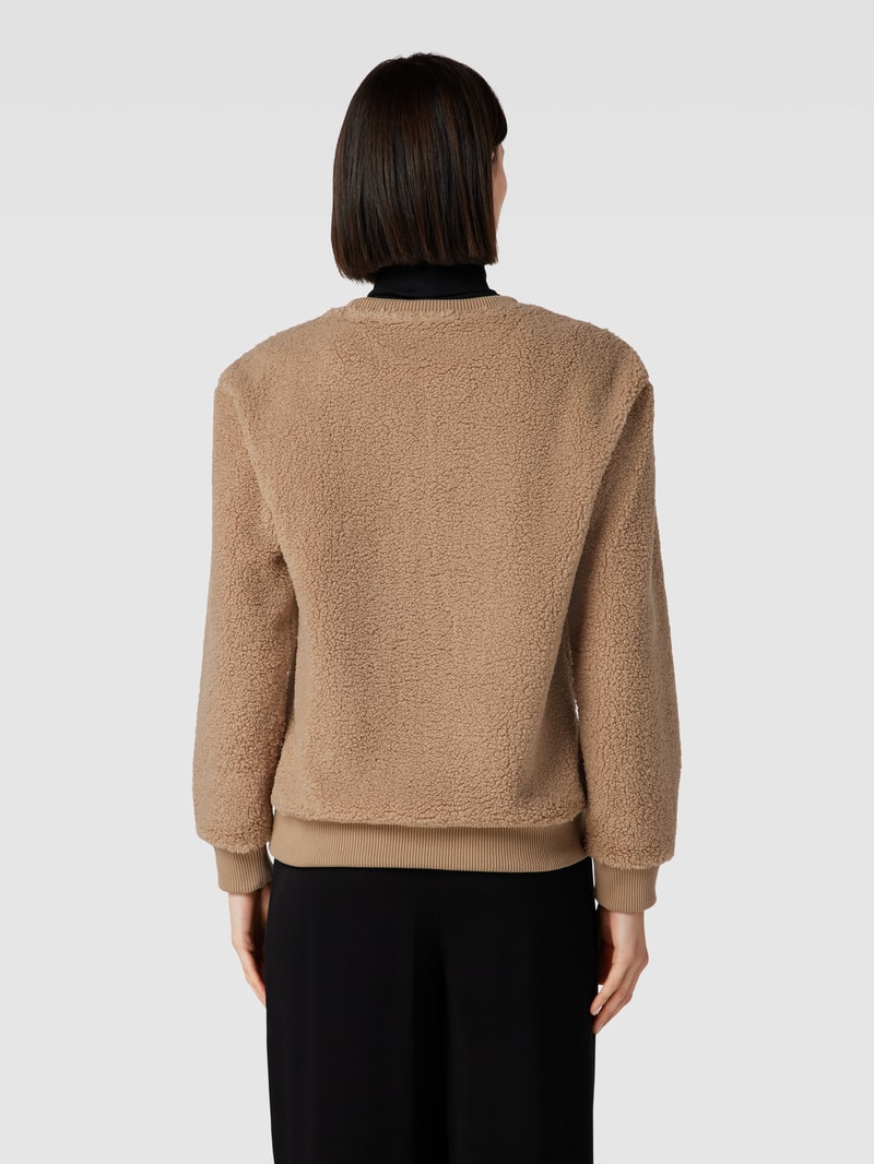 Sweatshirt mit Label-Stitching in camel