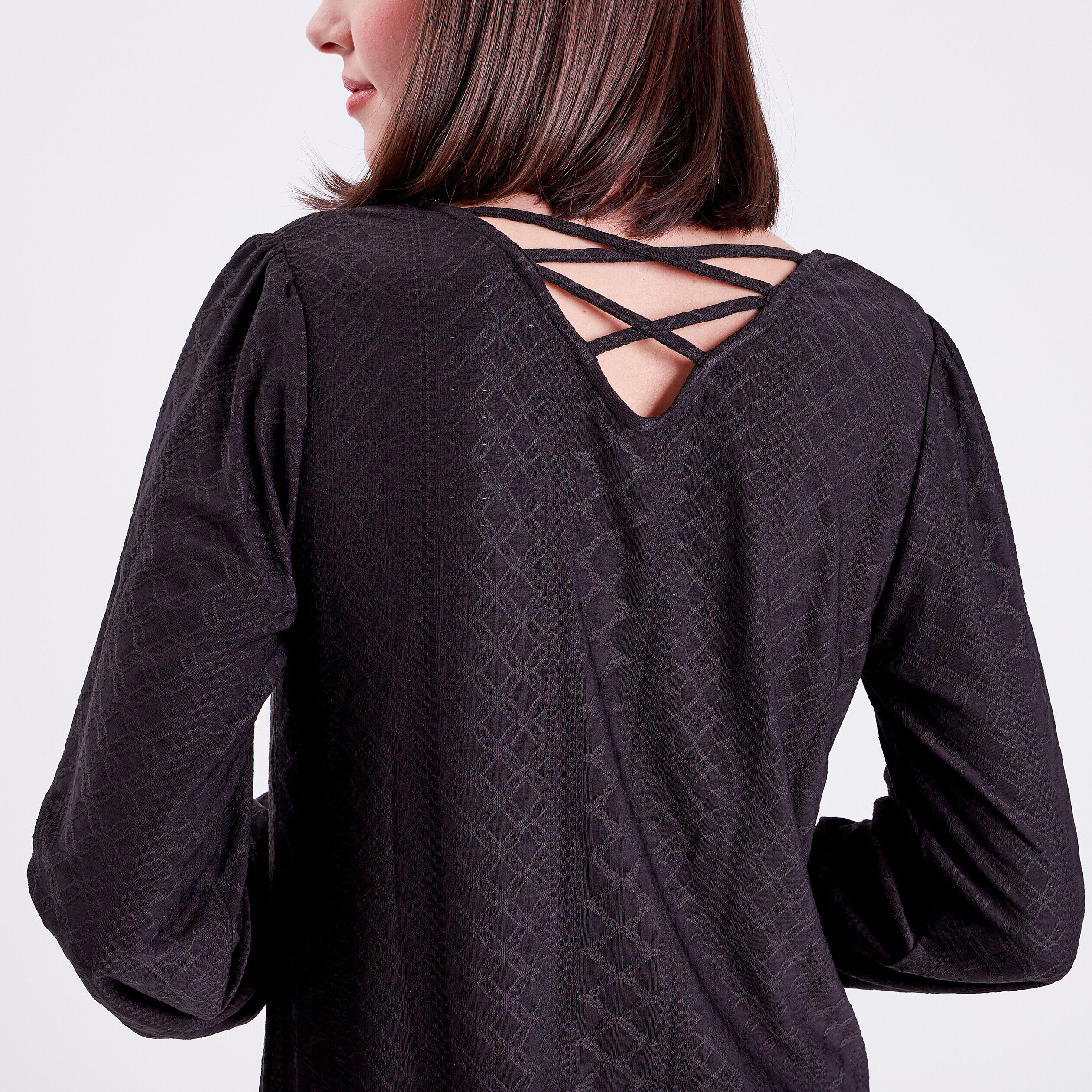 T-shirt manches longues noir femme | Cache Cache