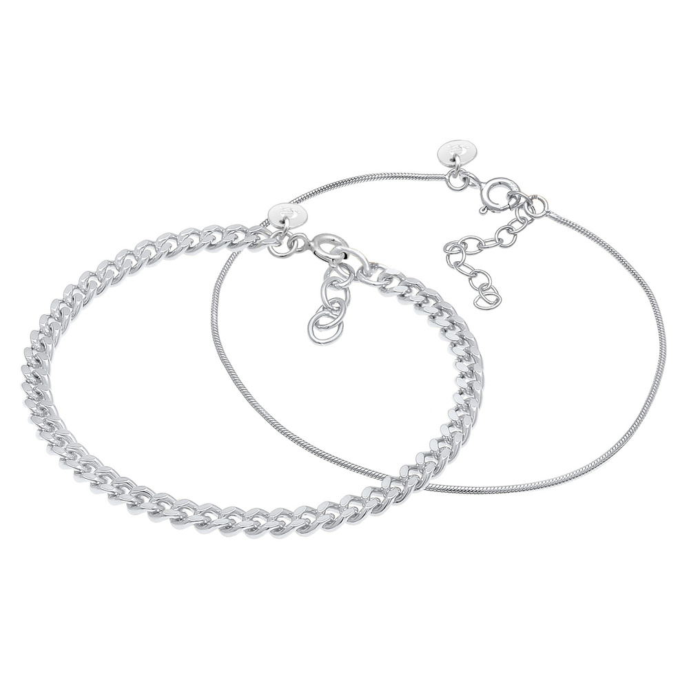 Elli PREMIUM Elli PREMIUM Bracelet Collier à maillons pour femmes Basic Minimal Elegant en arg Bracelet