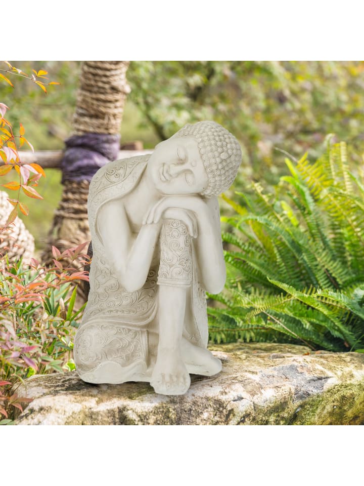 relaxdays Buddha-Figur in Cremeweiß - (B)40,5 x (H)61 x (T)38 cm günstig kaufen onesize
