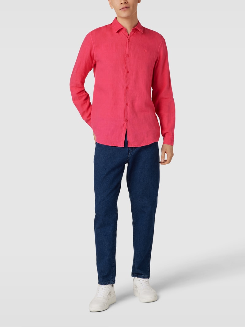 Freizeithemd mit Label-Stitching in pink