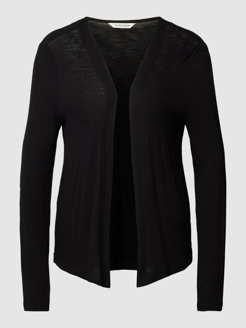 Strickjacke aus Viskose-Mix mit offenem Design in schwarz
