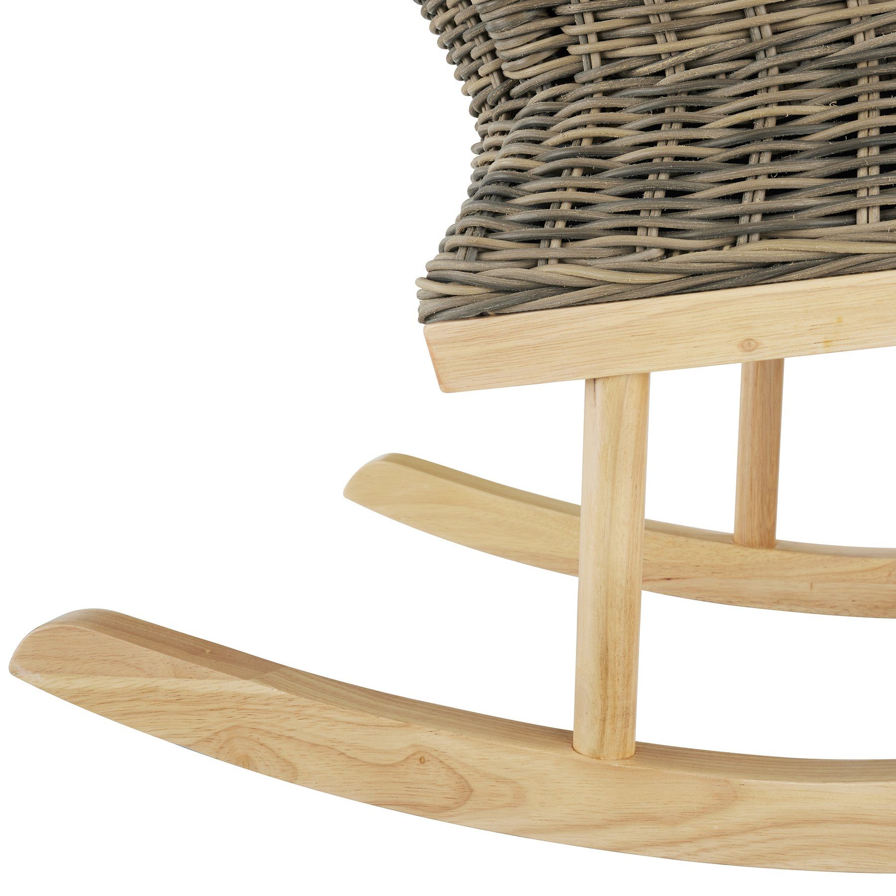 tectake Schaukelstuhl Rattan Schaukelstuhl Rovigo mit Fußbank Vibo (1er, 1 St), Abnehmbare Sitzkissen
