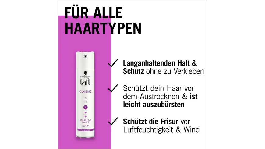 TAFT Haarspray Classic Halt & Schutz 250 ml Haltegrad 3 - mittlerer Halt 250 ml