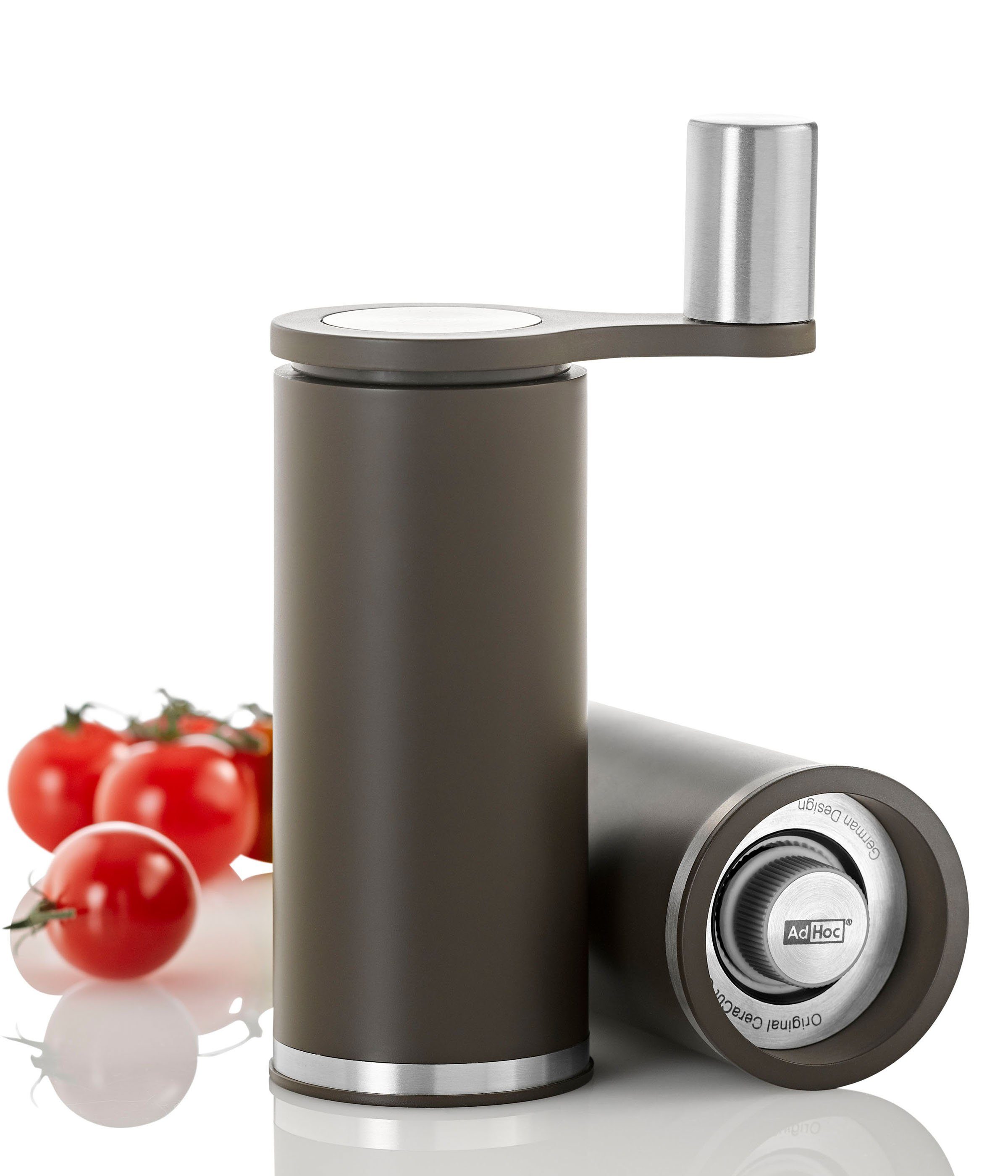AdHoc Salz-/Pfeffermühle Smoos manuell, hochwertige Kurbelmühle mit Getriebeunterstützung