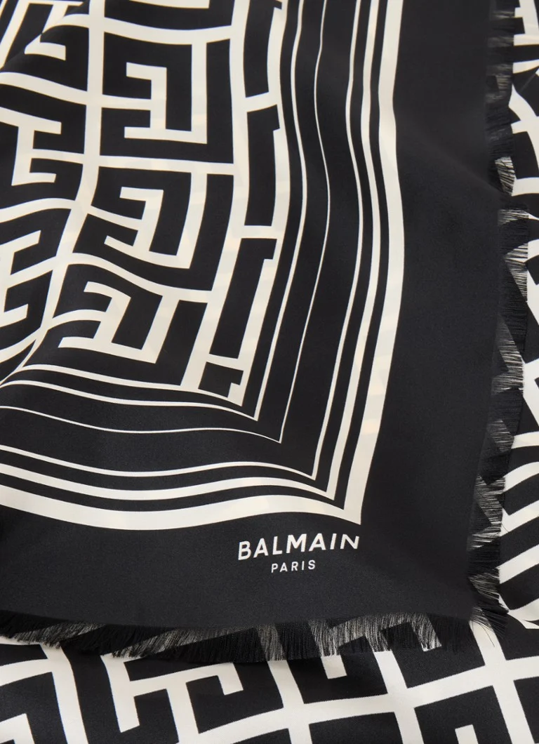Jedwabny szal z monogramem Balmain, 125 x 125 cm