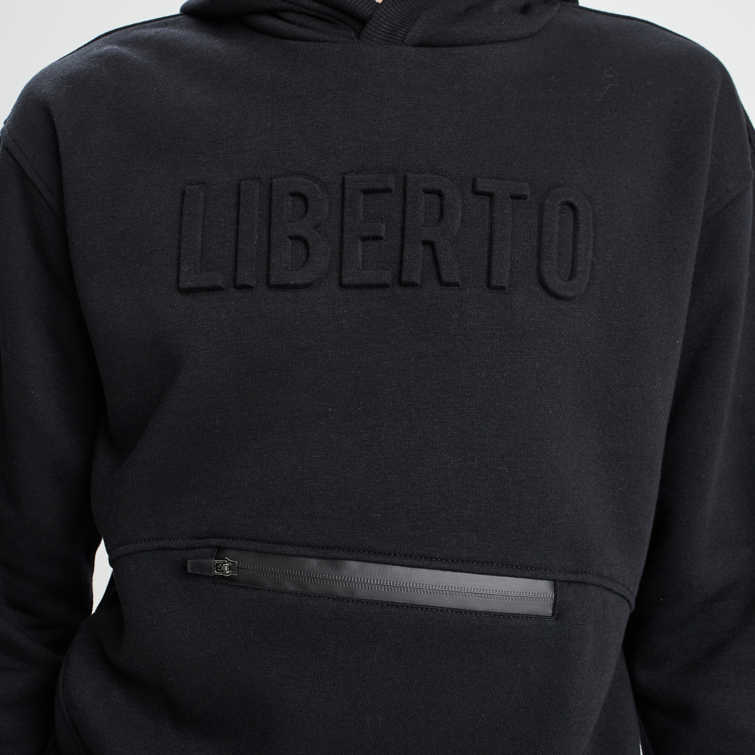 Sweat capuche hoodie poche zippée avant noir homme | La Halle