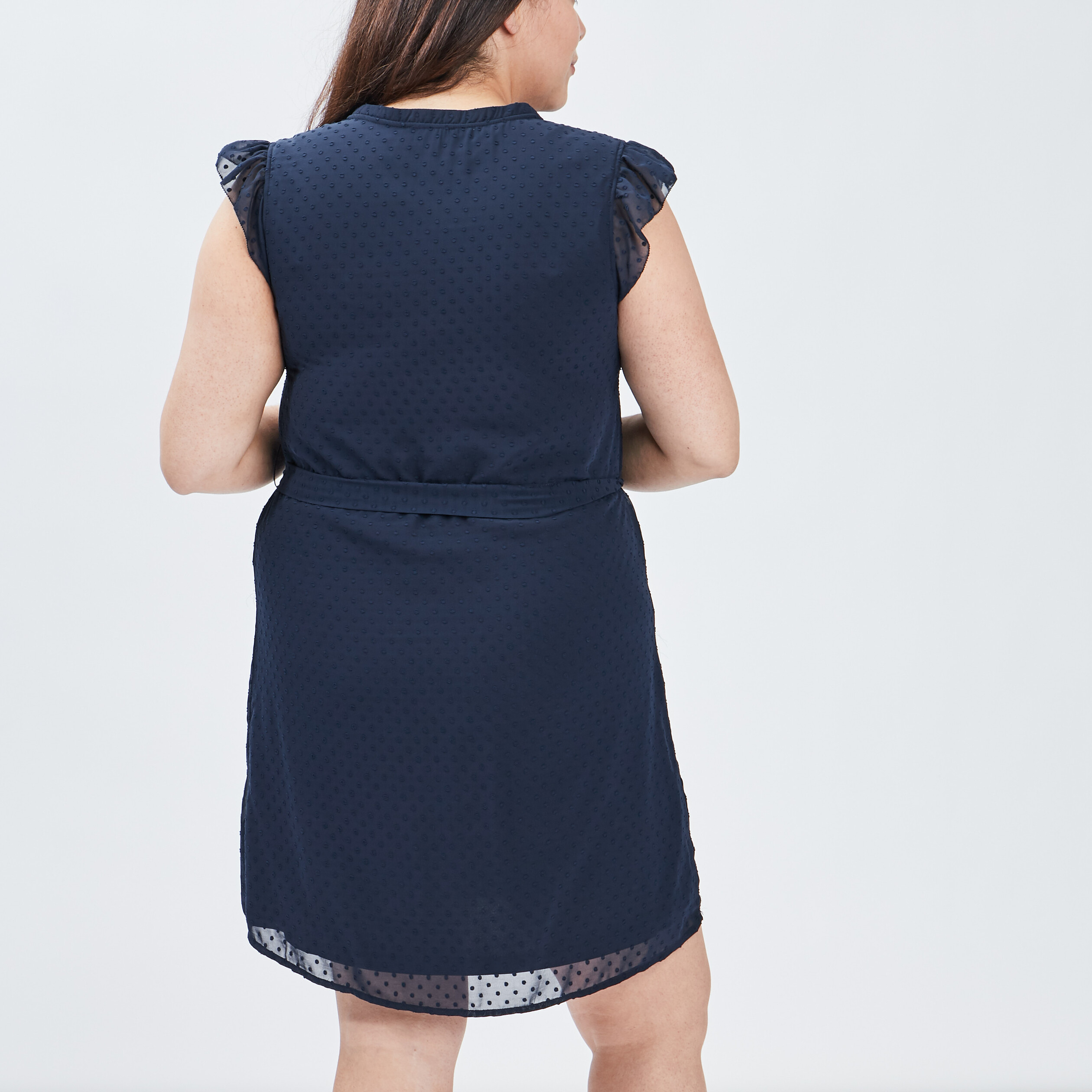 Robe droite ceinturée bleu marine femme grande taille | La Halle