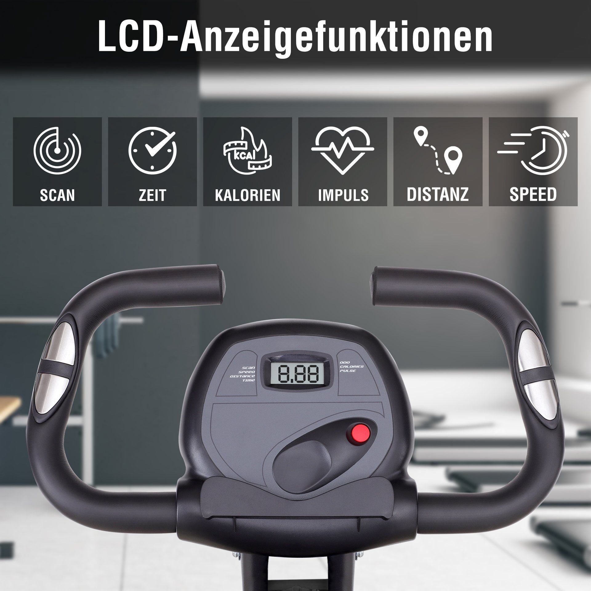 Zoomyo Heimtrainer 300B Fahrradtrainer mit Rückenlehne, Trainingscomputer & App, mühelos zusammenklappbar