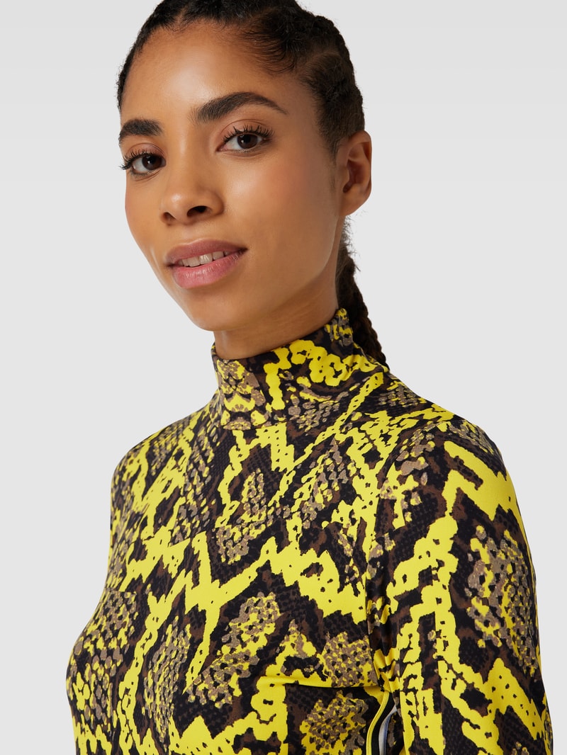 Longsleeve mit Animal-Print in gelb
