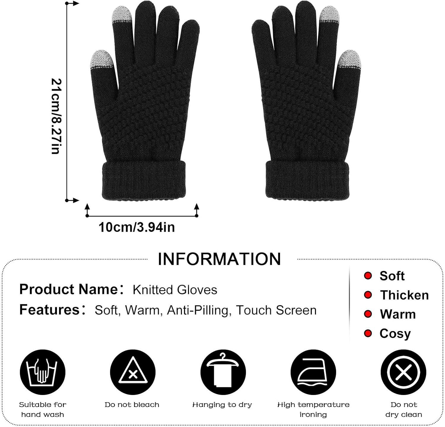 Alster Herz Fleecehandschuhe Super Weiche Touchscreen Handschuhe, Winter, Unisex, A0212