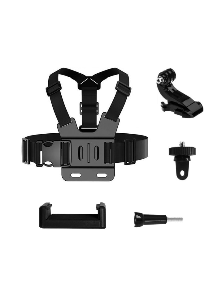 COFI 1453 Brustgurt Zubehörset 5in1 Kompatibel mit  GoPro, DJI, Insta360, in Schwarz günstig kaufen onesize