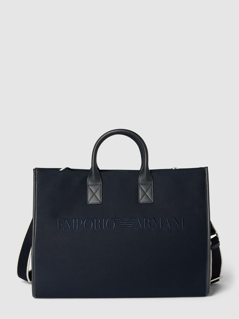 Shopper mit Label-Stitching in marineblau